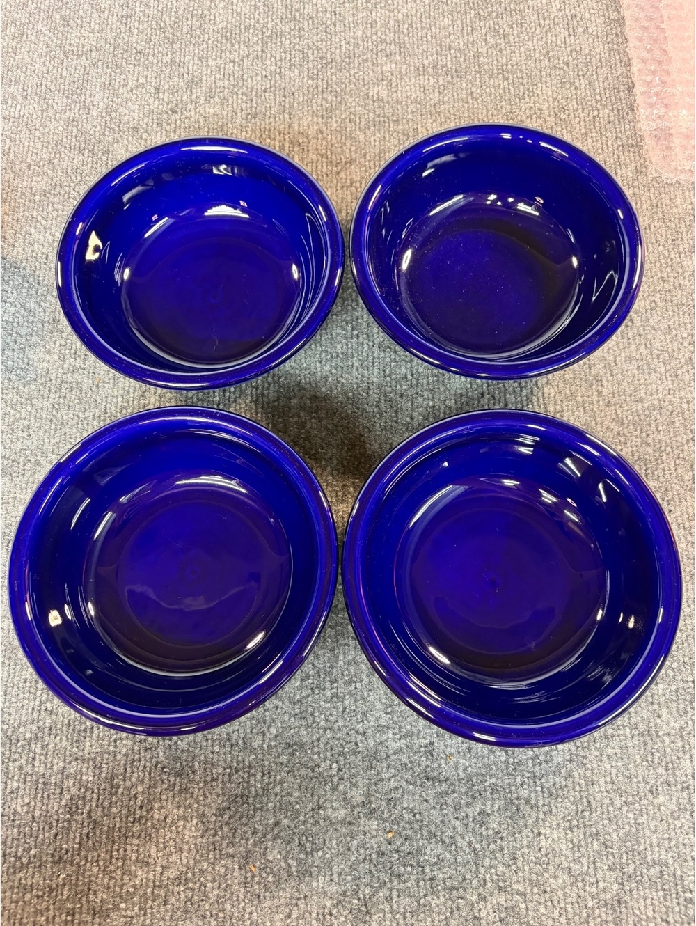 Crown Corning Italy Vtg Light Blue PREGO Sop Bowl Set Of 4 7 inch round
